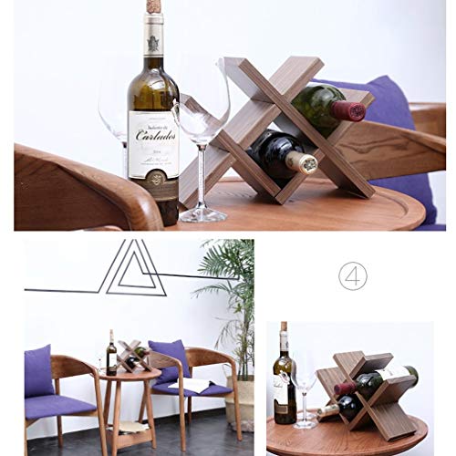 Soporte para botellas de vino de madera 4 botellas miniatura 2