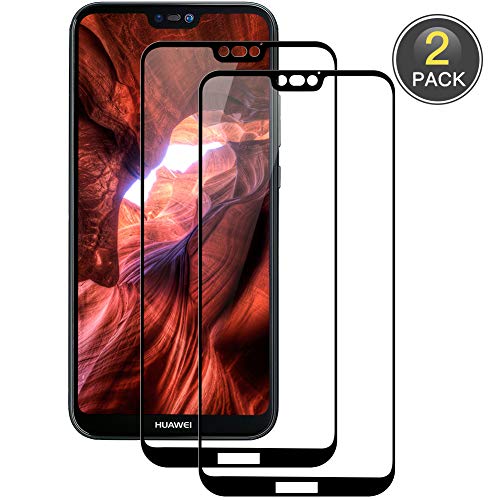 POOPHUNS Cristal Templado Huawei P20 Lite, [2 Pack] Protector de Pantalla Cristal Vidrio Templado Premium para Huawei P20 Lite, 9H Dureza Resistentes a los Golpes, Huellas Dactilares Libre
