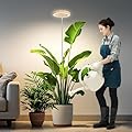 Kullsinss 6-inch Grow Lights for Indoor Plants, Full Spectrum Plant Lights for Indoor Growing with 6/12/16H Timer, 3 Color Modes, 5 Brightness, 10"-65" Height Adjustable Wood Grain Plant Growing Lamp
