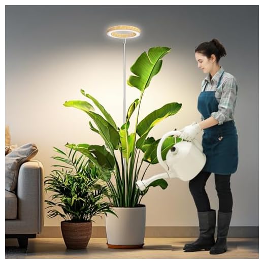Kullsinss Grow Lights for Indoor Plants, Full Spectrum Plant Lights for Indoor Growing with 6/12/16H Timer, 3 Color Modes, 5 Brightness, 10"-65" Height Adjustable Wood Grain Plant Growing Lamp