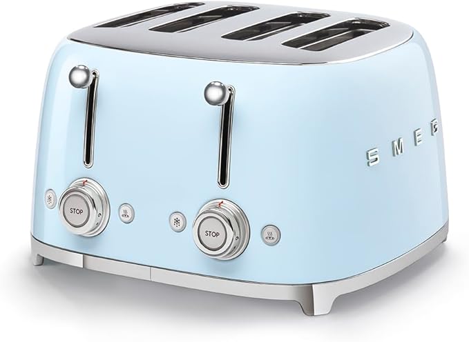 Smeg Toaster 4 Tranches Retro Bleu 6 Préréglages