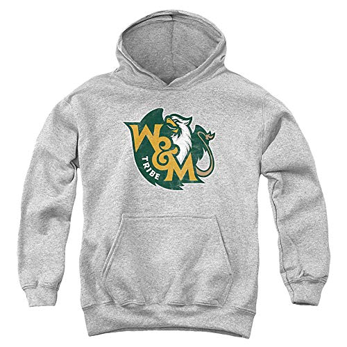 College of William & Mary Official Distressed Primary Youth Kids Boy/Girls Pull-Over Hoodie Sweatshirt
