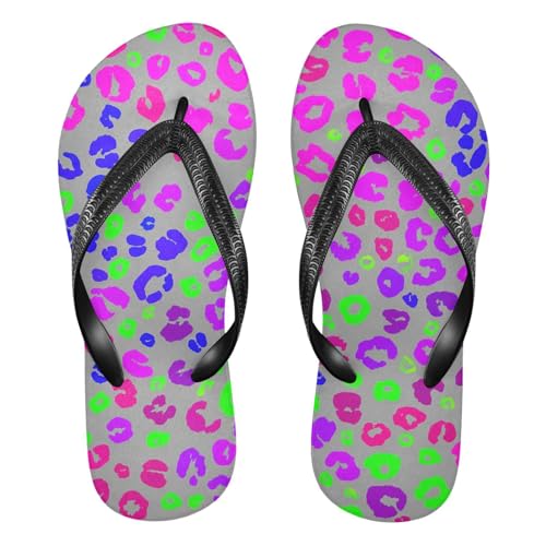 Colorful Leopard Flip Flop Beach Summer Casual Sandal for Women & Men Shower Shoes 20861893