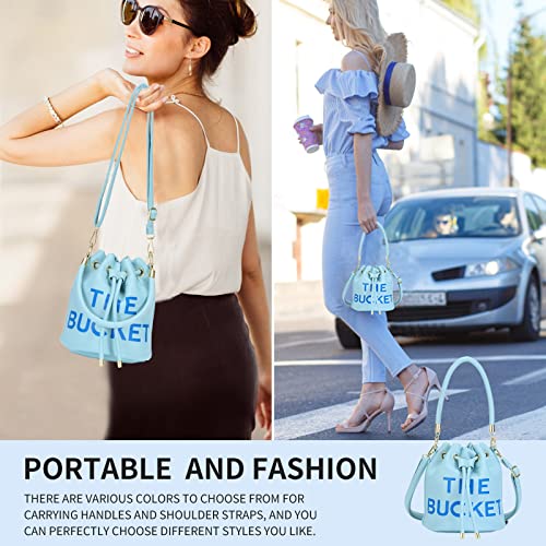 Image of JQAliMOVV Mini Leather Bucket Bags for Women Drawstring Bucket Purse Crossbody Handbags Hobo Bag