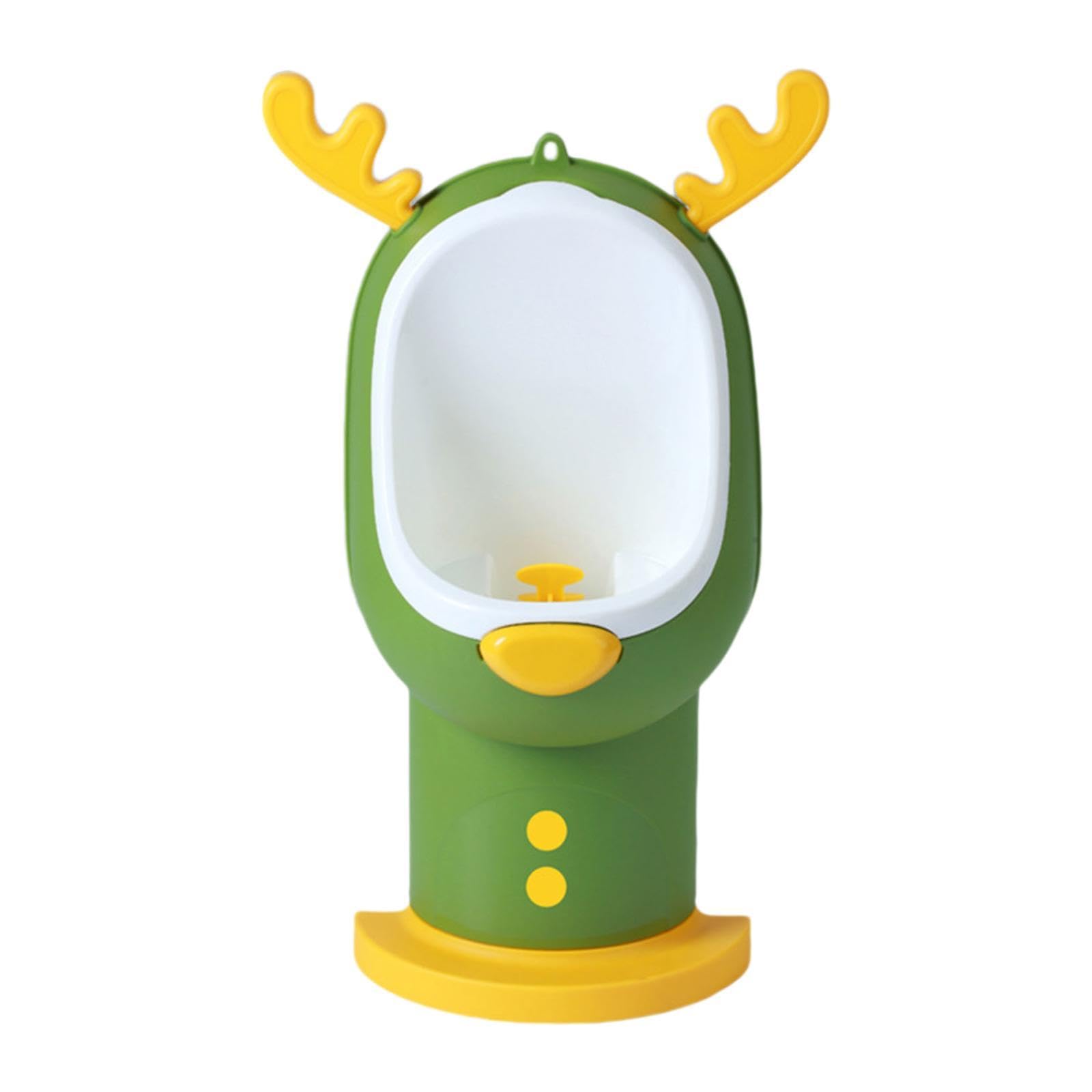 Training Urinal for Boys with Removable Bowl, Deep Channel, Leak, Fun Animal Toy And Ergonomic Wall Mount, Suitable for Use, Green