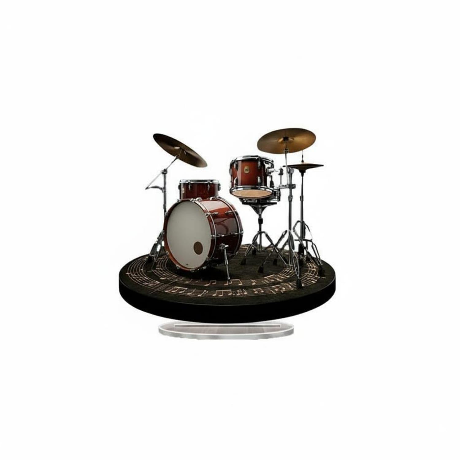 Acrylic Drum Kit Model Music Themed 2D Acrylic Drummer Ornament Collectible 2D Drum Set Ornament Exquisitely Crafted for Drummers, Musicians, Office Desk, Bookshelf, 1-image-30