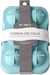 Forma de Gelo Esférica em Silicone, 6 Cavidades Grandes com Tampa, Molde para Whisky, Gin, Coquetéis e Drinks Premium, Cor Azul (Verde)