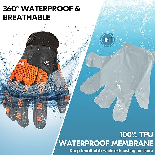 Vgo... Winter-Mechaniker-Handschuhe, Sicherheitsarbeitshandschuhe für Kühllager oder Gefrierschrankn, Wasserdicht, Futter, Verringerung von Stößen und Vibrationen, -20℃/-4°F (CA7722FLWP,L,Schwarz)