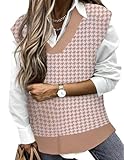 Picture of Beyove Sweater Vest Women Oversized V Neck Sweaters Knitted Vest Pullover Tank Top Small