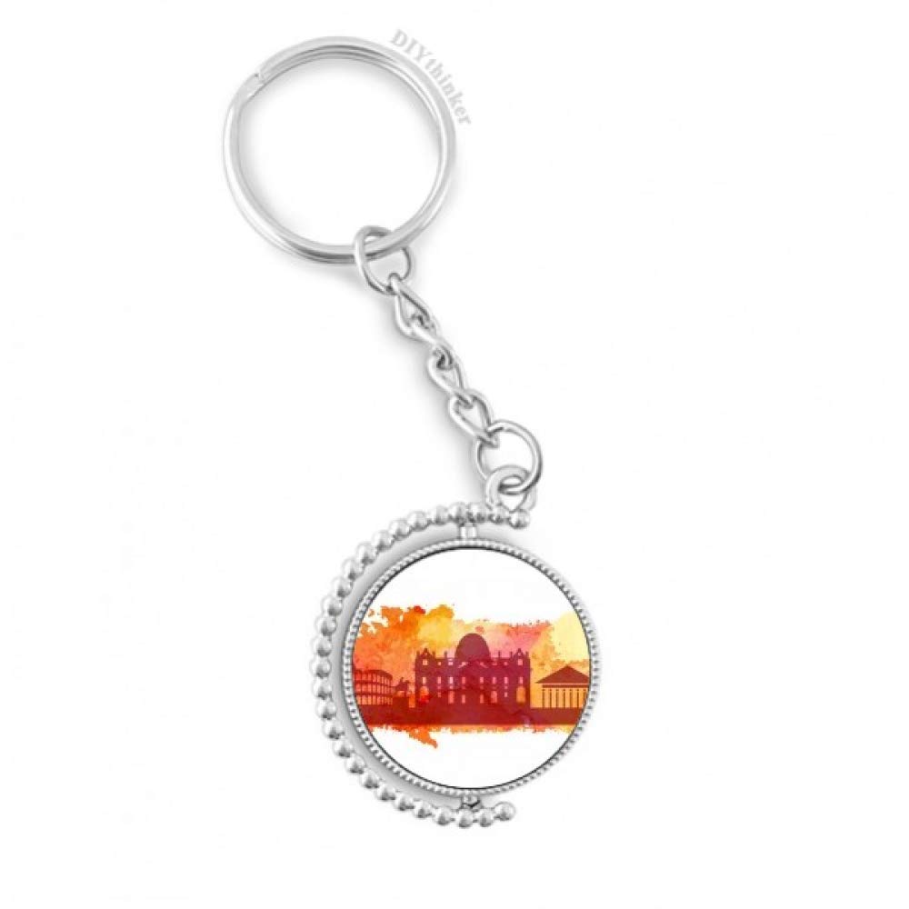 Llavero rotatorio de Roma con acuarela amarilla DIYthinker 4