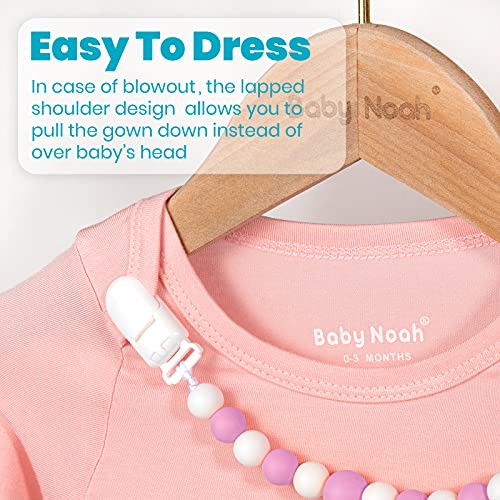 Newborn Baby Knotted Gown, Super Soft Silky Infant Long Sleeve Sleeper For Baby Girl And Boy Sleeping Bag With Mittens And Hat & Bowknot Set (Extra Long) #TOP3