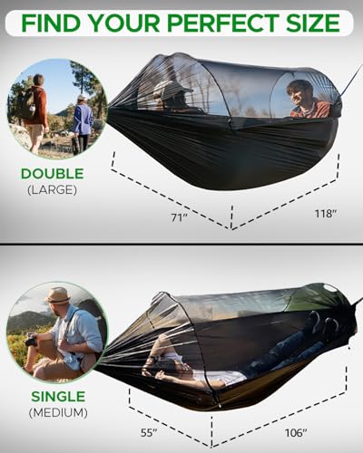 Image of Sunyear Camping Hammock with Spacious Net, Single /Double,Outdoor&Indoor