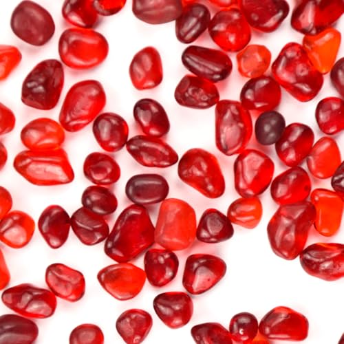 Image of 1 LB (460g) Tumbled Irregular Sea Glass Gemstone Chips, Red | Vibrant Long-Lasting Hues, Premium Polished, Safe Non-Toxic Material, Ideal for DIY Crafts & Decorations