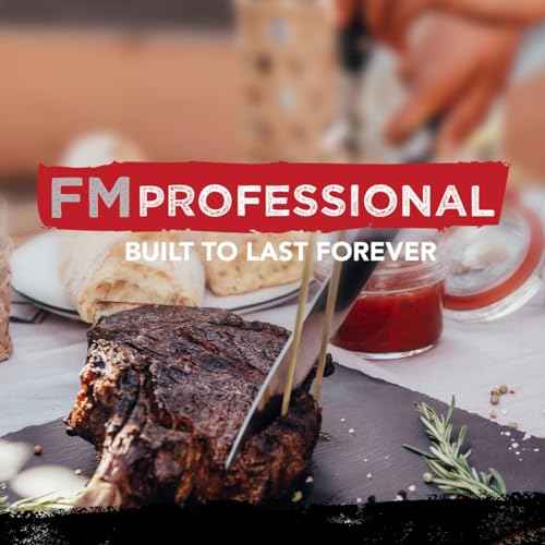 Foto von FMProfessional Fleischgabel für Steaks, Braten & Gemüse by Fackelmann – Grillgabel mit langen Zinken – Tranchiergabel zum Wenden und fixieren von Fleisch & Co, Silber
