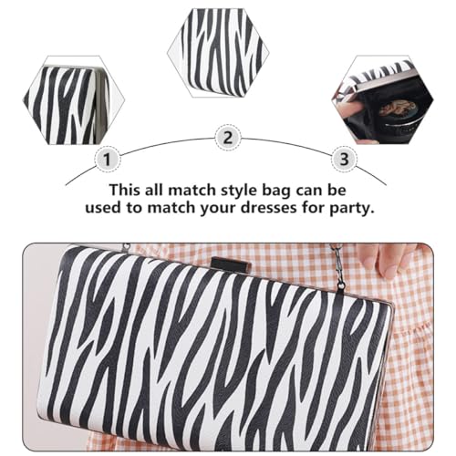 Pochette élégante zébrée facile à ouvrir pour banquet