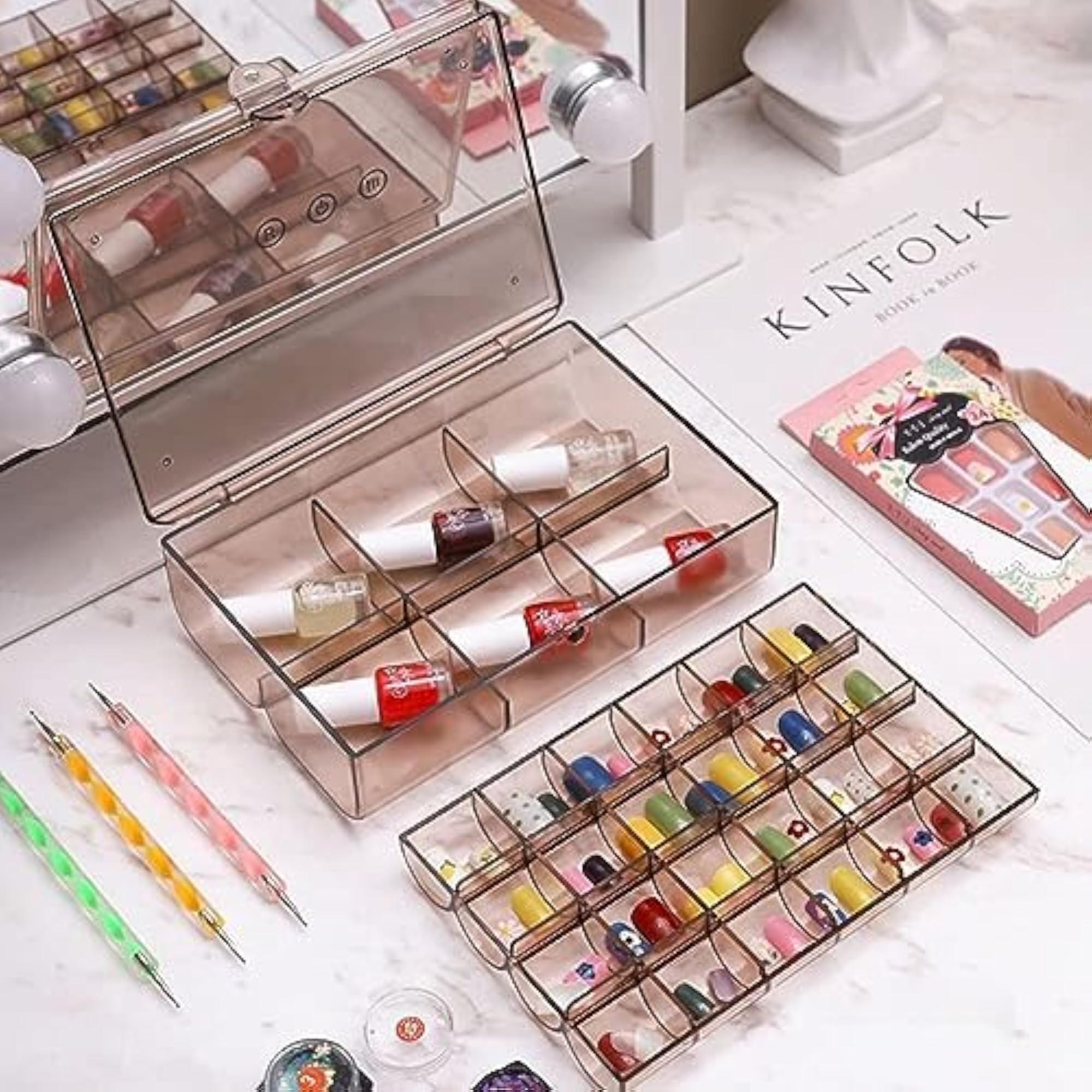 Portable 2 Layer Acrylic Jewelry Storage Box