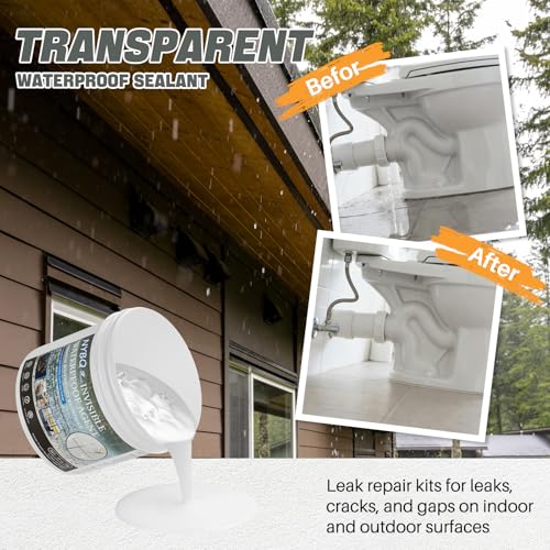 Image of 35OZ(1KG) Transparent Waterproof Coating,Repair Leak Waterproof Sealant | Super Strong Anti-Leakage Waterproof Sealant for Roofs, Walls, Garden, Terrace, Sheds, Indoor and Outdoor