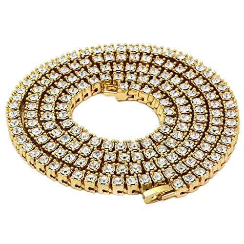 Collier plaqué or 4mm diamants laboratoire 20 pouces le cadeau idéal
