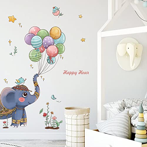 Vinilo decorativo elefante acuarela para dormitorio infantil miniatura 6