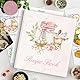 Lanpn Rezepte Ordner 3 Ringen für Kochrezepte, Kochbuch Selbst Schreiben, Leder Recipe Binder Rezeptordner mit 8 Trennblättern und 2 Aufklebern, DIY Rezeptbuch zum Selberschreiben, Rose