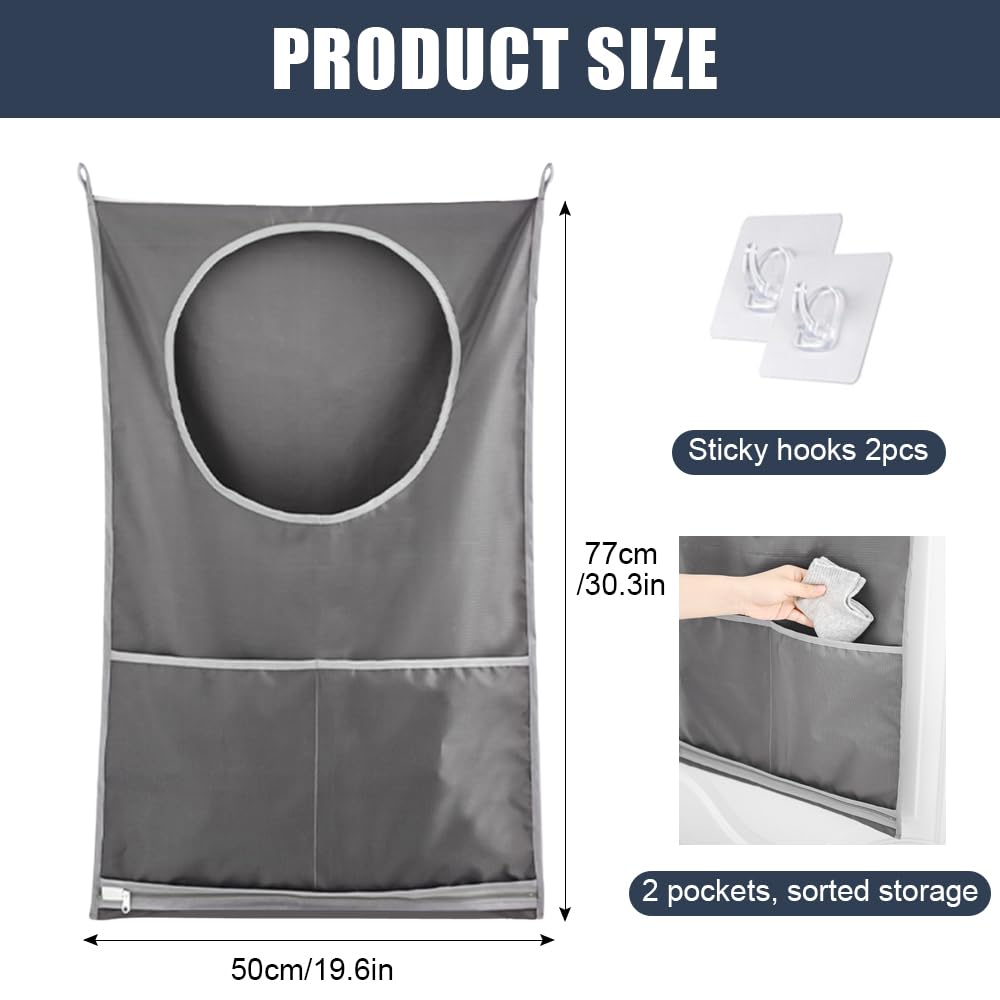 Sac à Linge Sale Suspendu,Sac à Linge Sale Voyage Mural,Panier Epingle