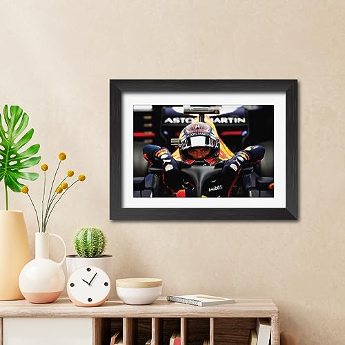 Image of TenorArts Max Verstappen Poster F1 Driver Posters Formula One Photo Frame Painting with Matt Finish Black Texture (12 inches x 9inches)
