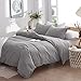 Dreaming Wapiti Duvet Cover King,Washed Microfiber Light Grey King Size Duvet Cover Set,Solid Color - Soft and Breathable with Zipper Closure & Corner Ties (Light Gray, King)