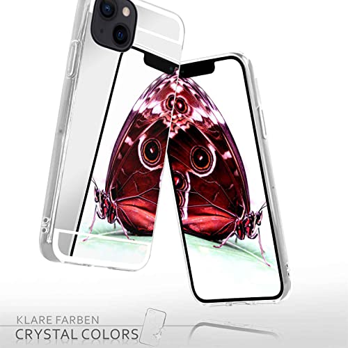 Coque miroir iPhone 14 silicone dos miroir argenté protection bords fine - 6