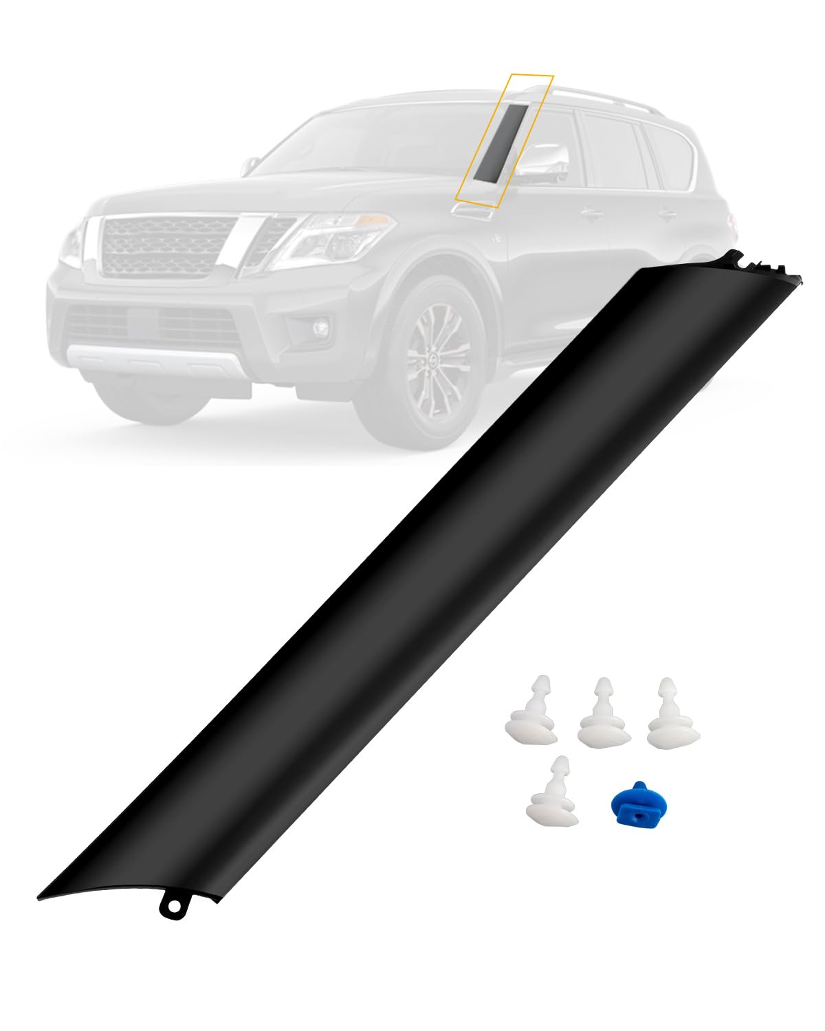 Windshield Trim Molding A-Pillar, Front Driver, Compatible with