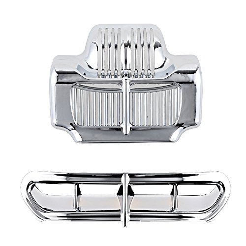 Set Chrome Cover Stock Oil Cooler + Fairing Intake Vent Accent for Harley Electra Street Glide