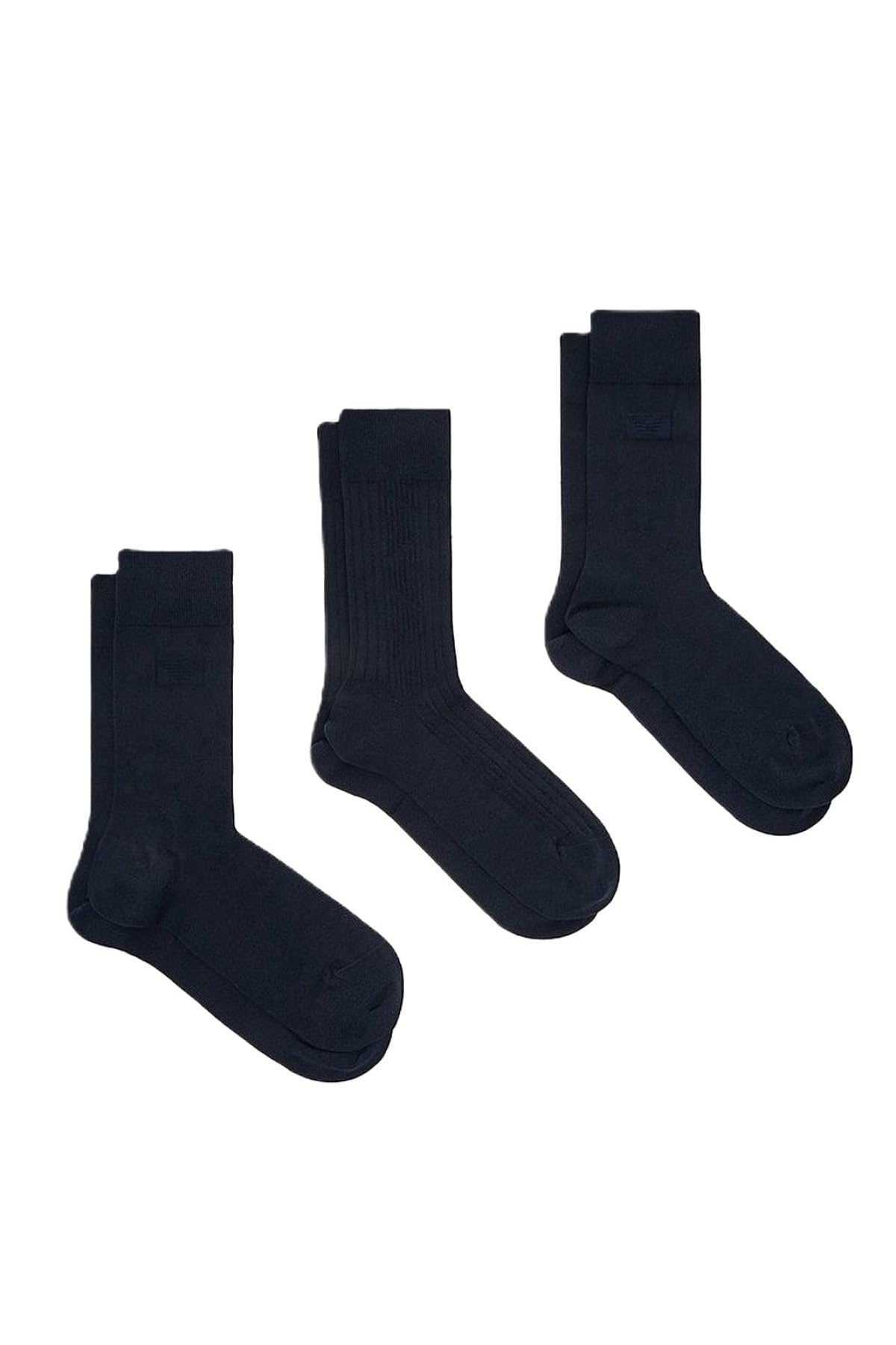 Emporio Armani MAN'S GIFT 3-PACK SOCKS SHORT BLUE TU