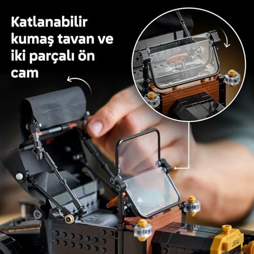 LEGO Icons Ford Model T 11376 - Yetişkinler için Açılan Kumaş Tavan, İki Parçalı Ön Cam ve Tek Yolcu Kapısı İçeren Klasik Yaratıcı Dekoratif Otomobil Modeli Yapım Seti, Hediye Fikri (1060 Parça) - Görsel 7