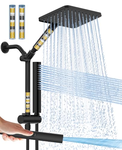 Filtered Handheld Rain Shower Head with Chlorine Removal