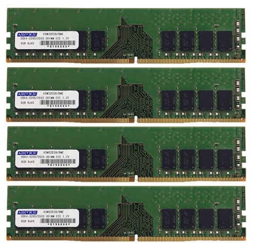 アドテック ADS2933D-E32GDB4 DDR4-2933 UDIMM ECC 32GB×4枚 2Rx8
