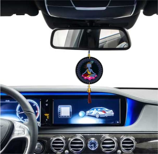 Nupur Studios “Lord Krishna” Hanging for Cars/Hangings for Positive Vibes/Decoration/Peace Charm/Car Accessories