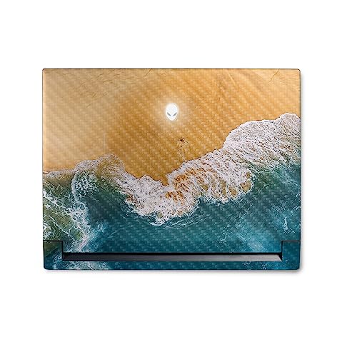 Image of MightySkins Carbon Fiber Skin Compatible with Alienware M18 R1 (2023) Full Wrap Kit - Sea and Sand | Protective, Durable Textured Carbon Fiber Finish | Easy to Apply & Change Styles | Made in The USA