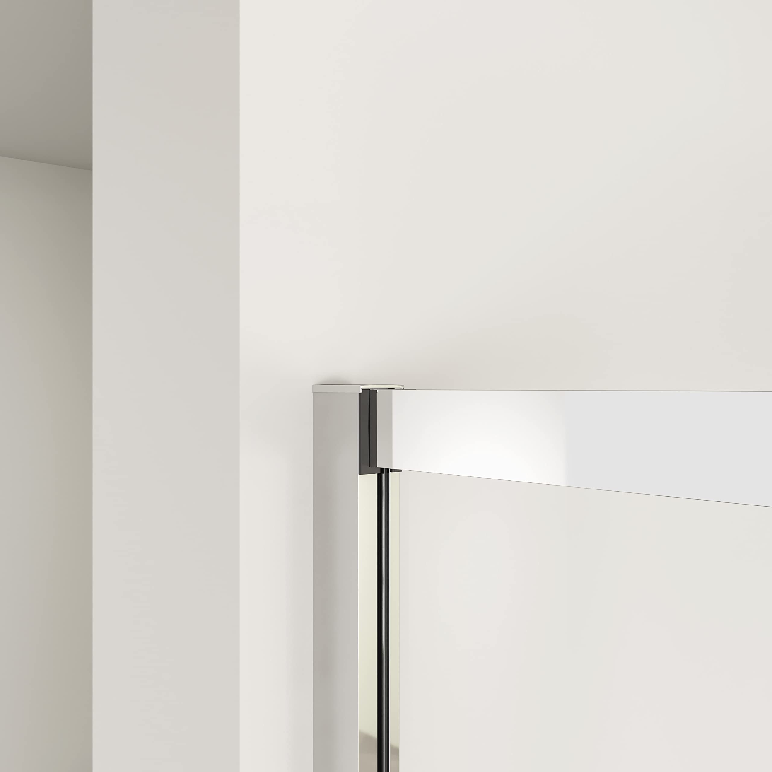 Box Doccia Angolare 90x90 cm H.185 cm Porta Scorrevole Vetro Temperato Trasparente di Spessore 6 mm Anticalcare Profilo Cromo Lucido