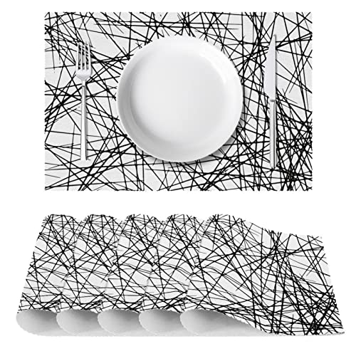 Sets de table géométriques résistants à la chaleur et faciles à nettoyer