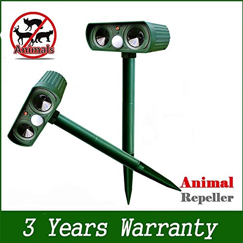 Ajcoflt Energia solar ao ar livre Ultra-sônico Repelente de Animais Dissuasor Cão/Gato/Pássaro/Toupe