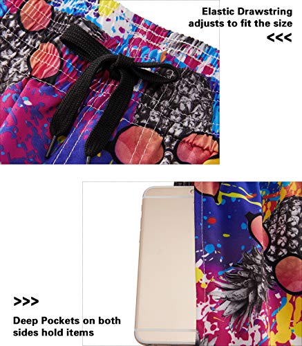 Goodstoworld Men's Novelty Swimtrunks Quick Dry 3D Printed Mesh Lining Beach Board Shorts with Pockets S-4XL4