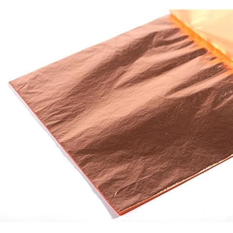BK BILDERRAHMEN KOLMER BLATTMETALL | 14x14 cm, 25 Blatt, kupferfarben | Metallic Folie, Blattkupfer Imitat Cover