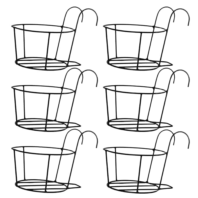 Metal Balcony Railing Hanging Planter Stand – Outdoor Flower Pot Holder, Heavy Duty Rustproof Plant Rack for Garden, Terrace (1, Round Hanging Stand)-image-49