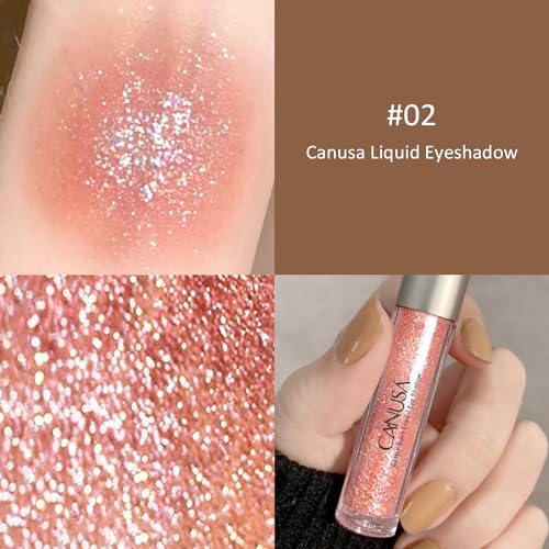 Canusa Liquid Glitter Eyeshadow & glitter eyeshadow that shimmers like shattered glass in every angle /2g/0.07 Fl Oz (Orange / 02) - Image 3
