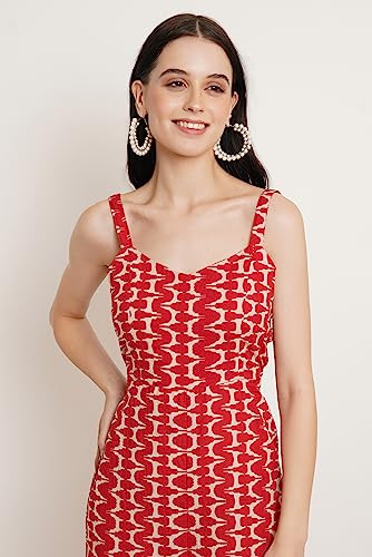 Image of COTLAND Fashions Jaipuri Cotton Abstract Printed Sleeveless Jumpsuit for Women