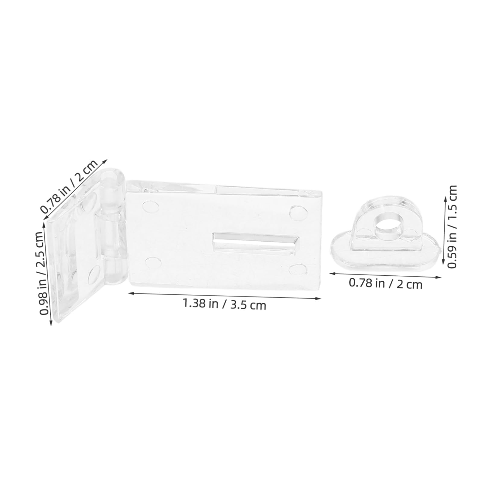 PRETYZOOM Acrylic Hinge Latch Set Door Security Lock Buckle Mini Hinge Buckle Lock for Door