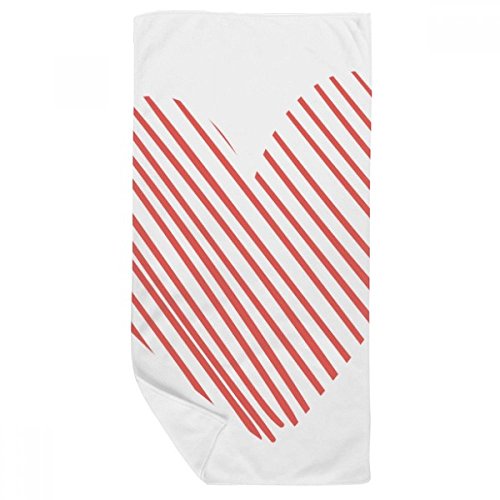 Serviette de bain coeur rouge drap de toilette multicolore 35x70