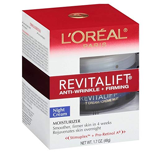 L'Oreal Paris, RevitaLift Anti-Wrinkle + Firming Night Cream Moisturizer 1.7 oz (Pack of 2)