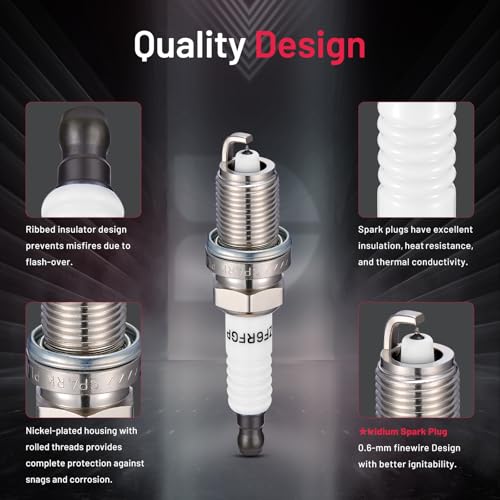 Image of BDFHYK 6441 Iridium Spark Plugs Compatible with Dodge Ram 1500 /2500 Van Dakota Durango Nitro,Compatible with Jeep Grand Cherokee Commander,TL EL 2.0L 3.2L 4.8L L4 V6 V8 Replacement for XP5224 Set of 8