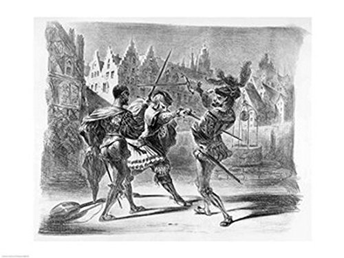 Duel between Faust and Valentine, from Goethe's Faust Poster Print by Eugene Delacroix (36 x 24)