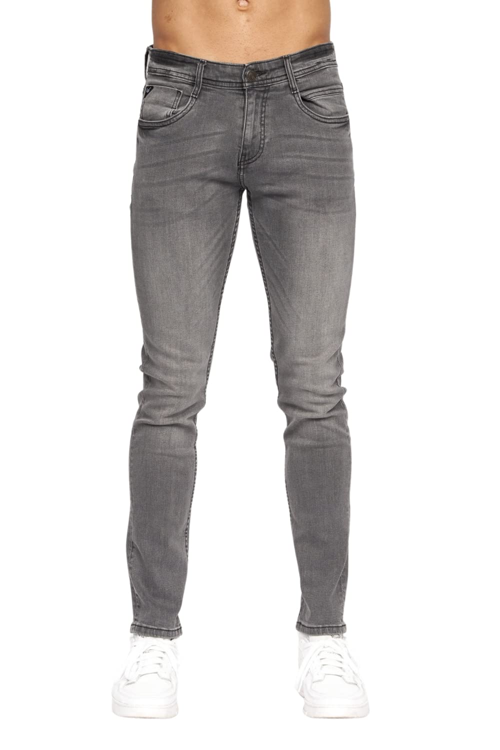 Duck And Cover Men's Maylead / Grey - 'Maylead' Everyday Essential Slim Fit Jeans (36W / 34L, Grey) Large